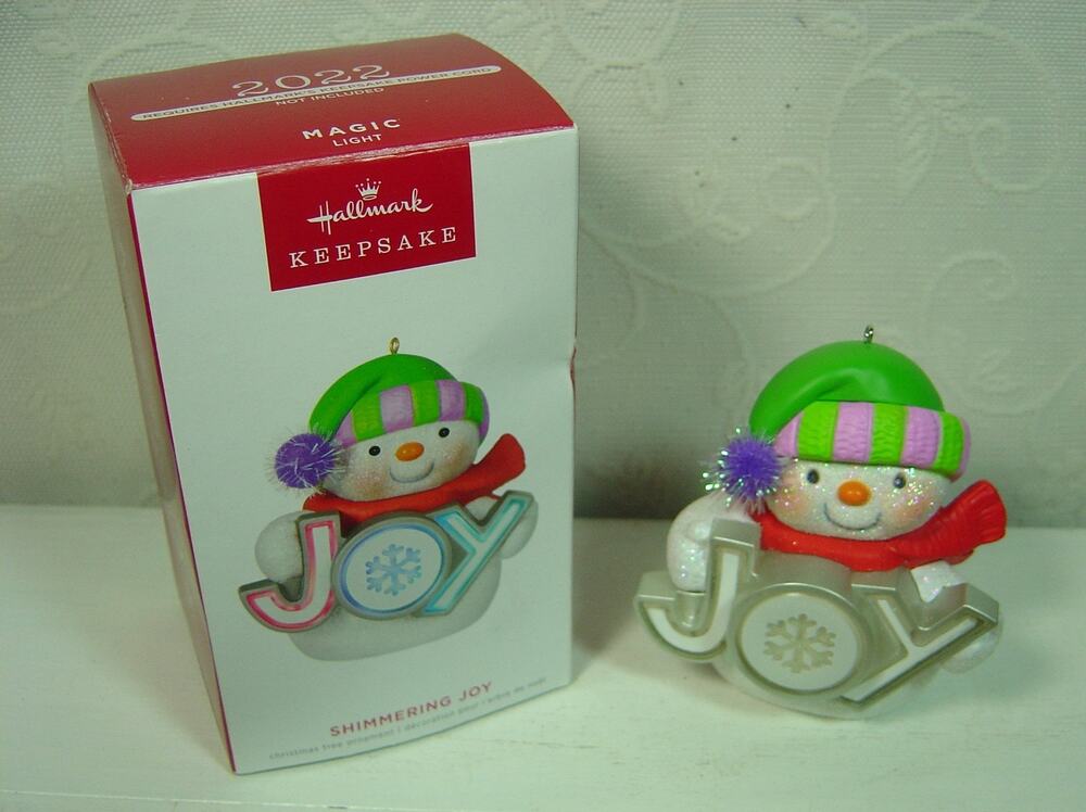 HALLMARK ORNAMENT-SHIMMERING JOY MAGIC LIGHT SNOWMAN-NOT TESTED-2022-NO CORD